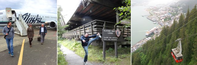 Arriving in style, Glacier Bay Lodge, Mt. Roberts Tramway above Juneau.