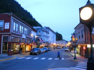 Evening in downtown Juneau.