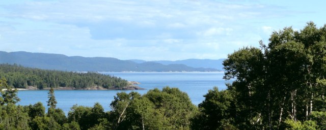 Rugged shoreline of Lake Superior in Ontario.