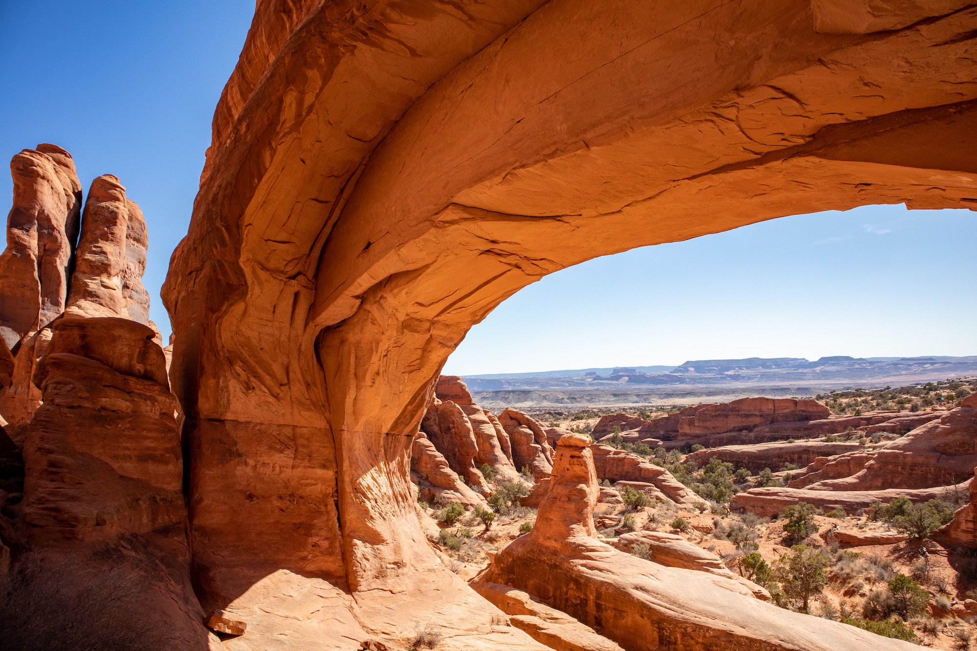 Looking out from behind Tower Arch, one of the largest in the park.