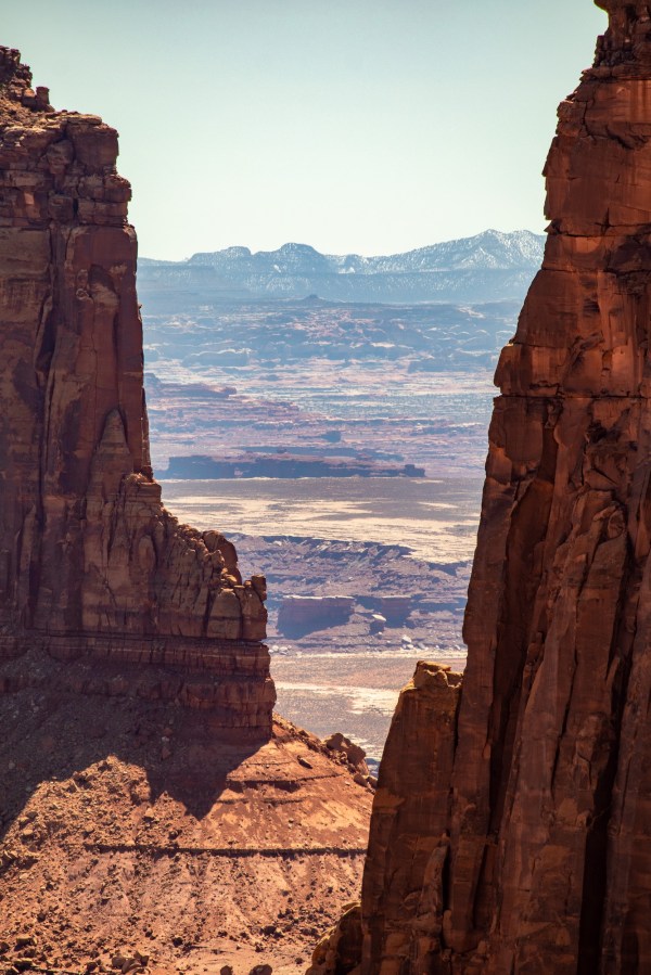 Peeking between a bluff and Airport Tower on the way down.