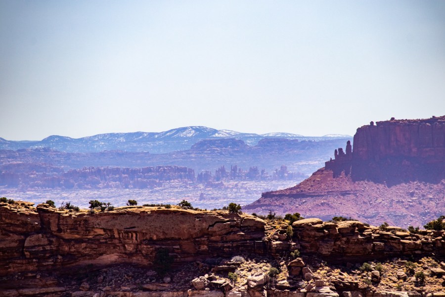 The Needles District of Canyonlands is visible in the distance here (close up views coming up in the gallery).
