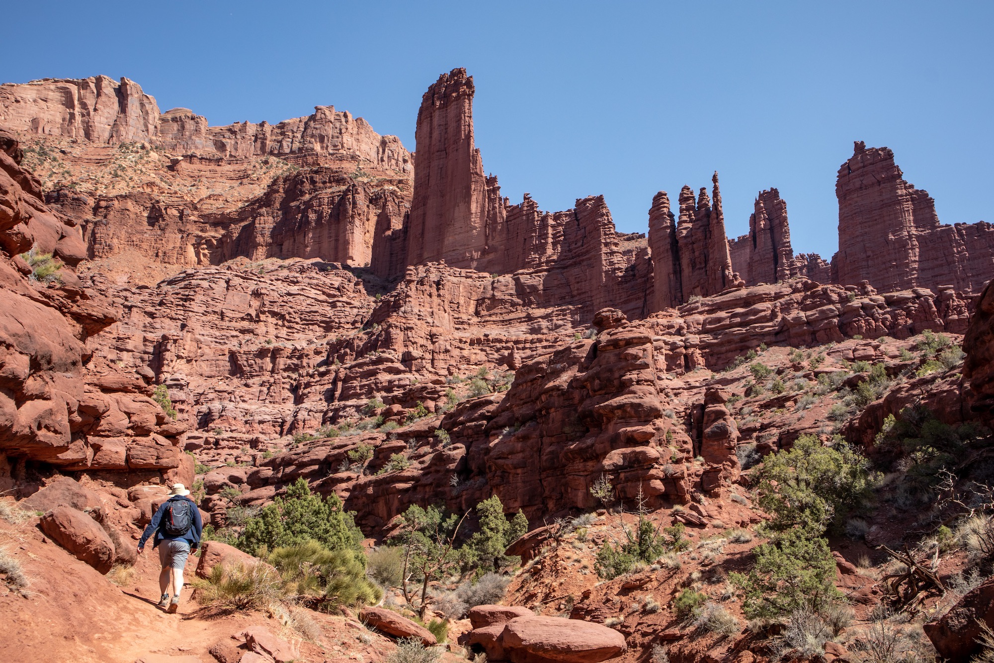 The beginning of the hike at Fisher Towers, a 5-mile out-and-back.