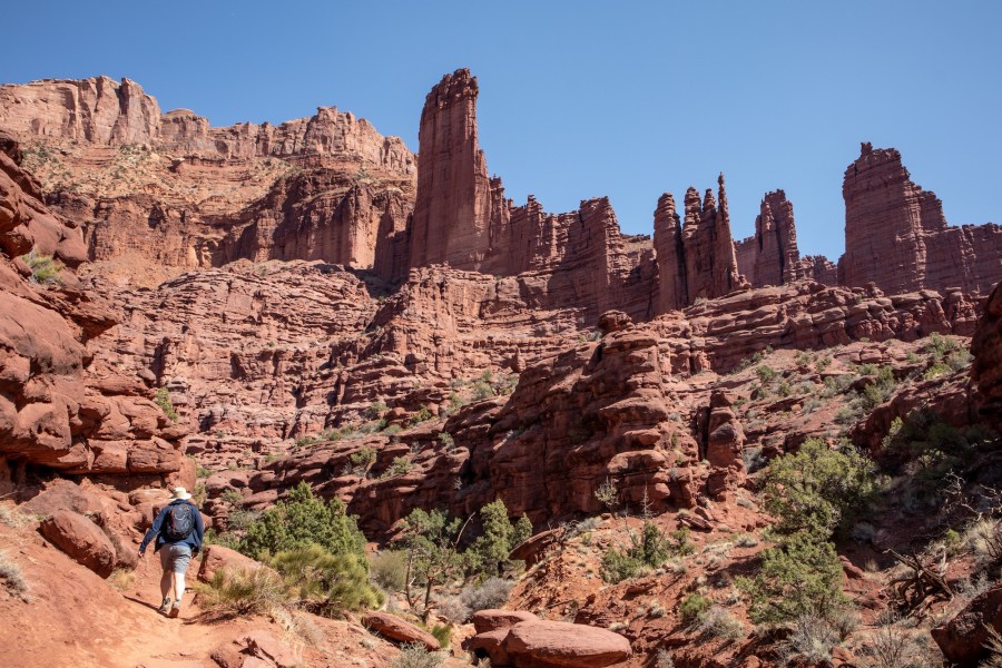 The beginning of the hike at Fisher Towers, a 5-mile out-and-back.
