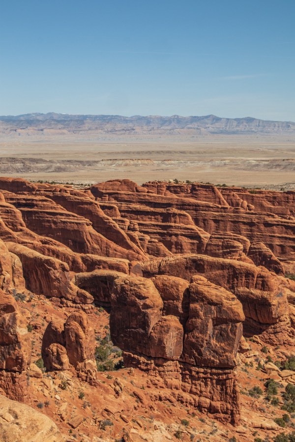 Overlooking Fin Canyon from the Devil's Garden Trail on the way to Double O Arch.
